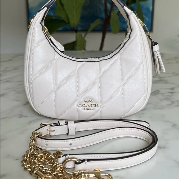 Coach Carmen mini crossbody White Quilted Women's Bag - Picture 2 of 12